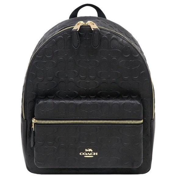 Coach Handbags - COACH BACKPACK BLACK LEATHER MEDIUM CHARLIE NWT